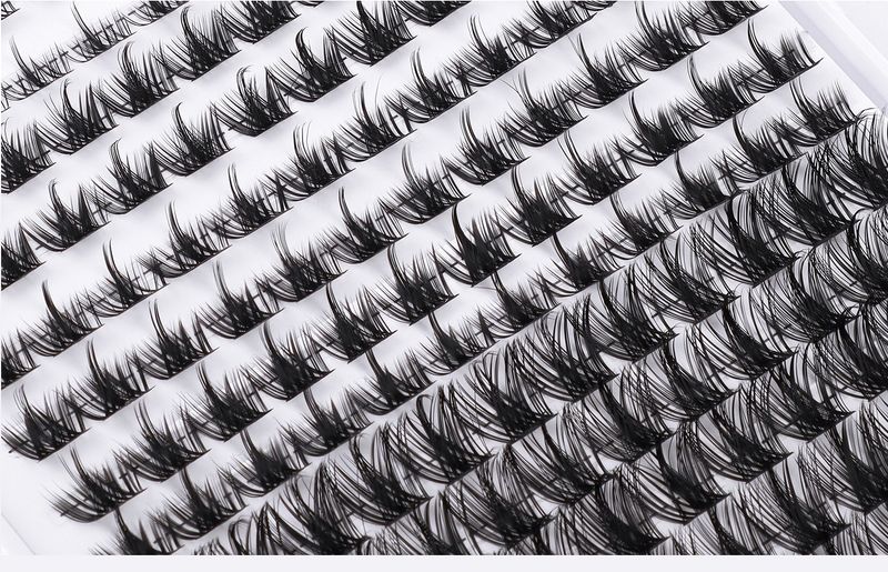 Künstliche Wimpern mit 168 Büscheln – 8–16 mm gemischte Einzelwimpern – Set mit Kleber/Pinzette – einfach anzubringen, langanhaltend – für Profis/Heimgebrauch_voghion.com