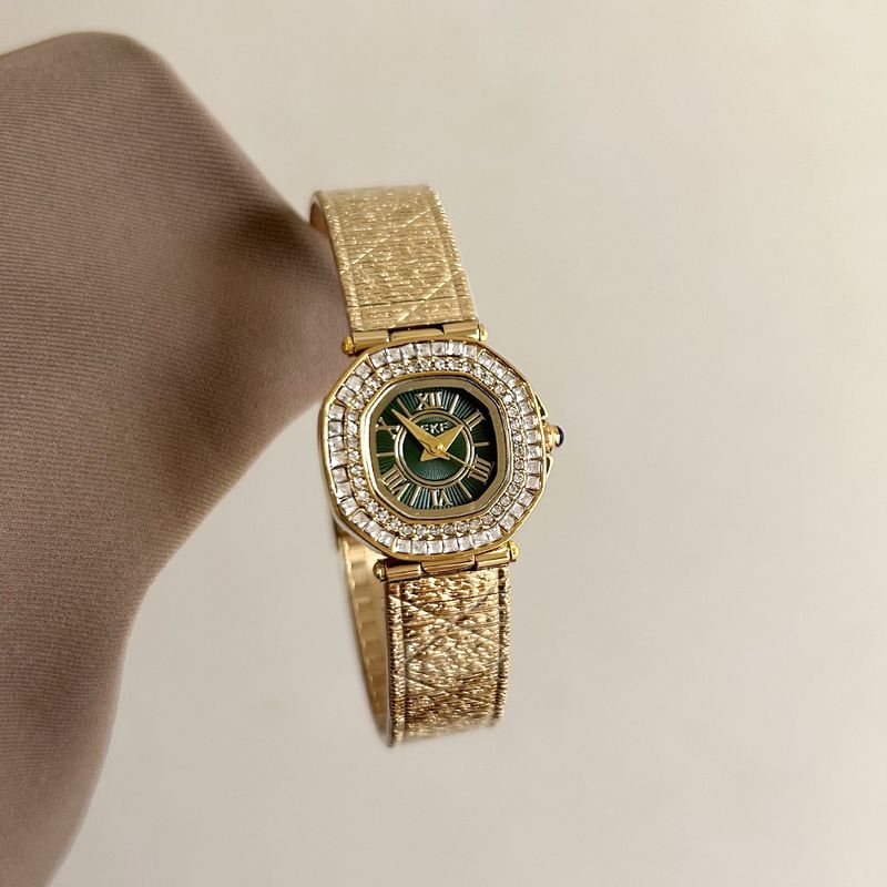 Orologio da polso IEKE Fashion in oro verde con diamanti, stile vintage_voghion.com