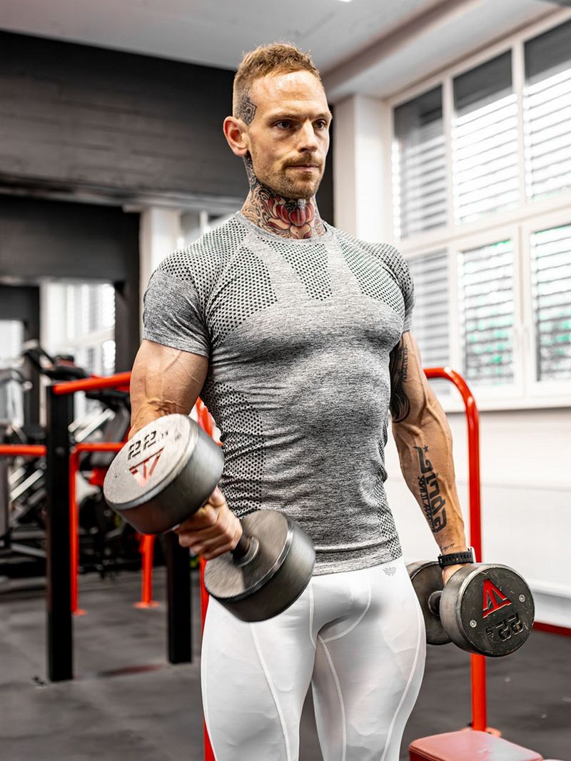 T-shirt de sport à manches courtes pour homme, vêtement de course à pied, imprimé, moulant, taille européenne, séchage rapide, été_voghion.com