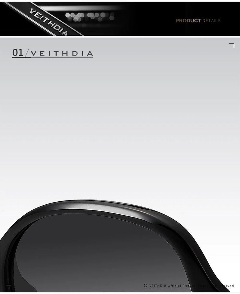 VEITHDIA Retro Mode Sonnenbrille Polarisierte UV400 Damen Vintage Designer Frauen Sonnenbrille Brillen Für Weibliche V3025_voghion.com