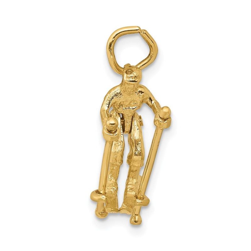 14K 3D Moveable Snow Skier Charm_voghion.com