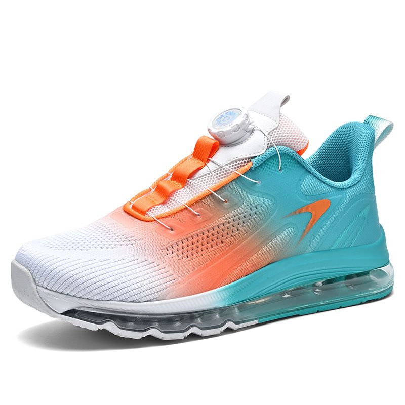 Spring Ultra-Light Rotating Button Men's Popcorn Soft Sole Comfortable Sports Running Shock Absorption No-Tie Shoes_voghion.com