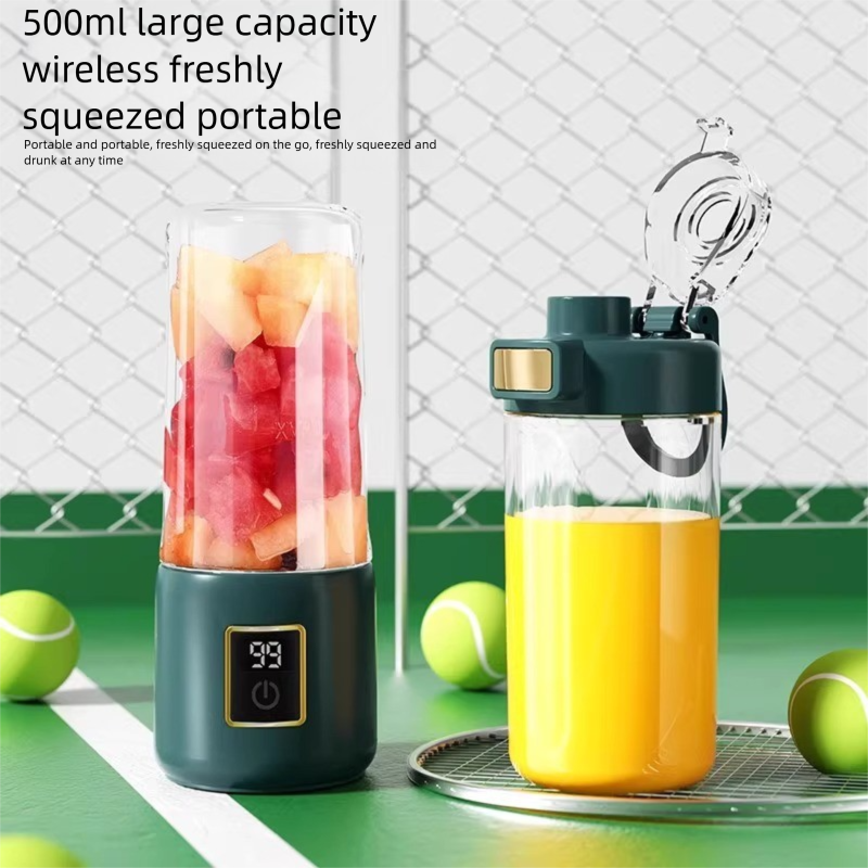 Estrattore di succo portatile con ricarica wireless - Piccolo estrattore di succo di frutta e verdura fresco completamente automatico per uso domestico_voghion.com