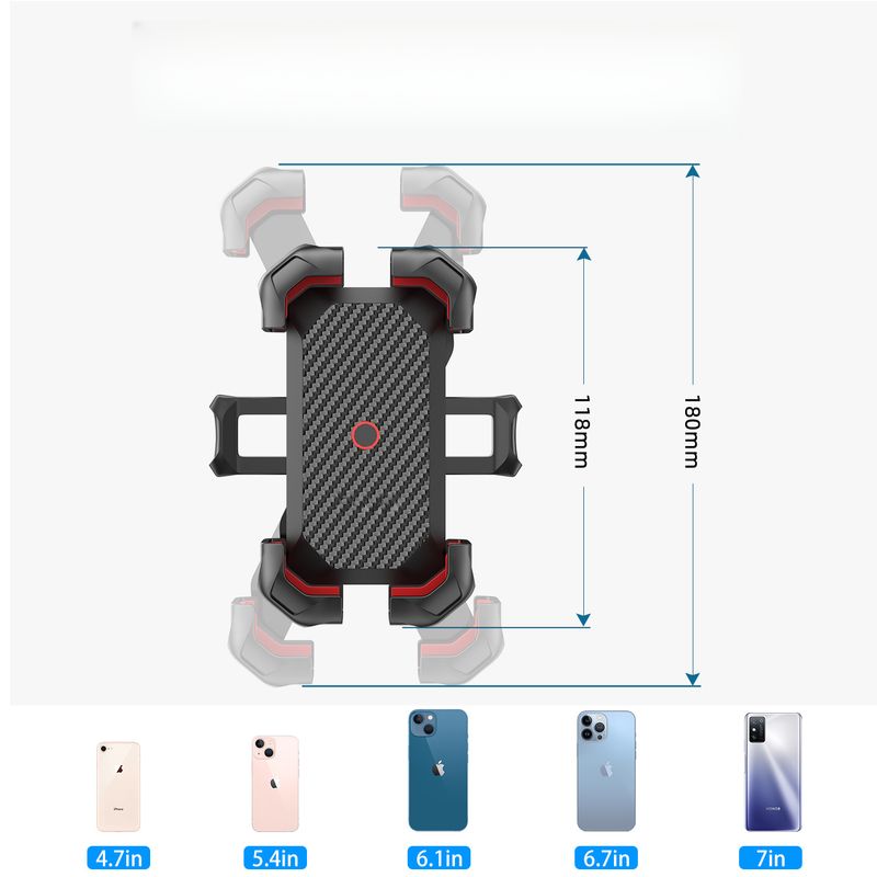 Jiletang Support de téléphone portable universel pour moto, 4,7 à 7 pouces, pour l'extérieur_voghion.com