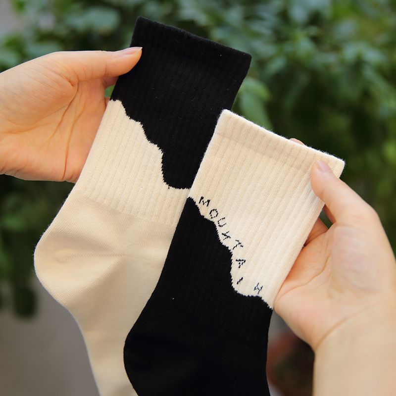 Asymmetrical, Niche, Children's Stockings, Spring And Fall, Ins Style, Street Personality, AB Socks, Male Students,_voghion.com