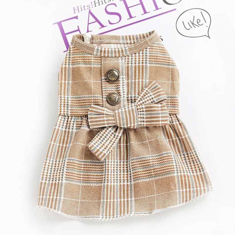 Vêtements pour petits chiots et bichons pour animaux de compagnie, tenue d'été, printemps, automne, mince, pour couple, chemise, jupe_voghion.com