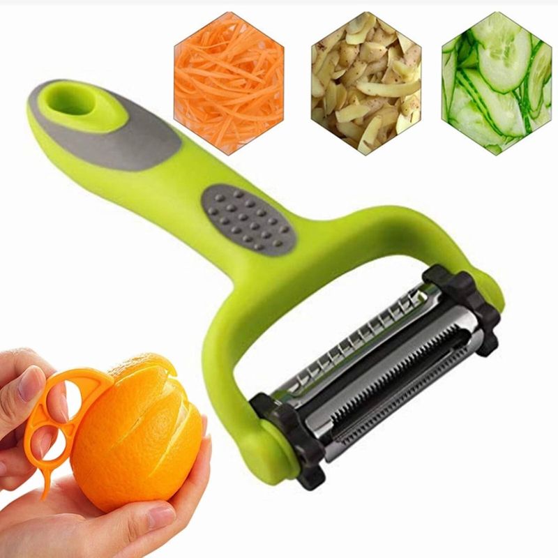 3-in-1 Peeler For Kitchen Multifunction Peelers Julienne Peeler+Serrated Peeler Peeler Vegetable Peeler Carrot Potato_voghion.com