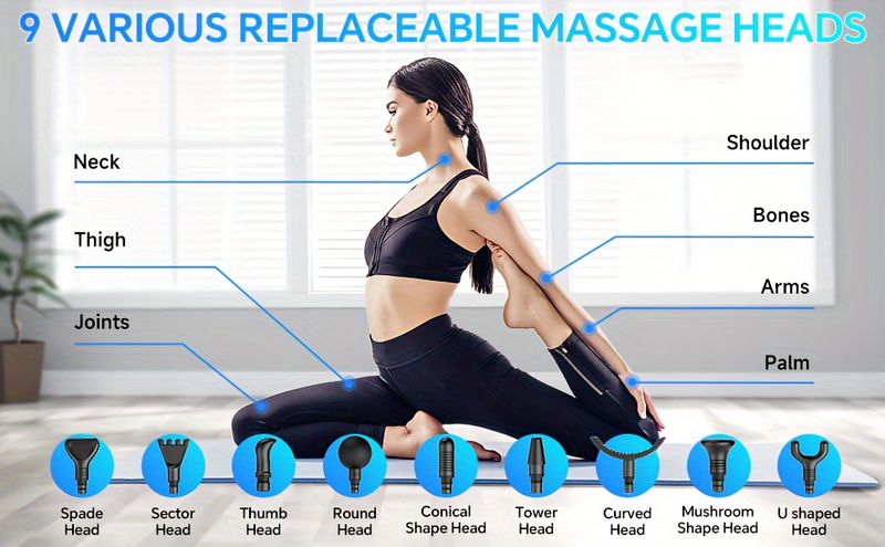 Tüm Vücut Sırt Kol İçin Derin Doku Masaj Tabancası Elde Taşınabilir Elektrikli Kas Masaj Aleti Spor Fitness Erkekler Kadınlar Ebeveynler İçin Hediyeler_voghion.com