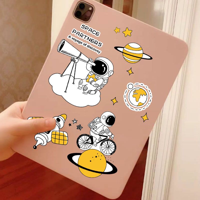 Cartoon Cute Astronaut Luggage Travel Laptop Phone Case IPad Tablet Stickers_voghion.com