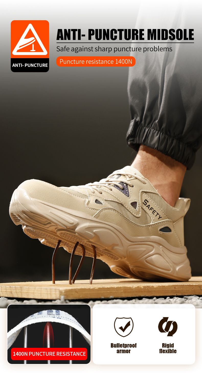Scarpe antinfortunistiche GUYISA, scarpe da lavoro in rete grande, leggere e traspiranti, estive F123_voghion.com