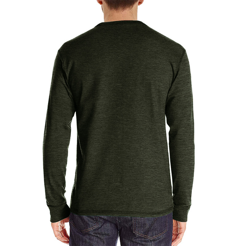 Henley-T-Shirts für Herren mit Knopfleiste, langen Ärmeln und Tasche, entspannte Passform, 100 % schwere Baumwolle_voghion.com