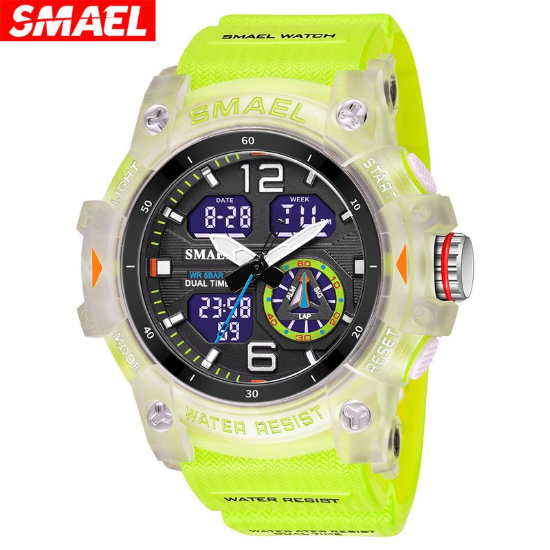 Smael nouvelle montre transparente extérieure hommes en plein air Cool Double affichage étanche montre électronique lumineuse_voghion.com