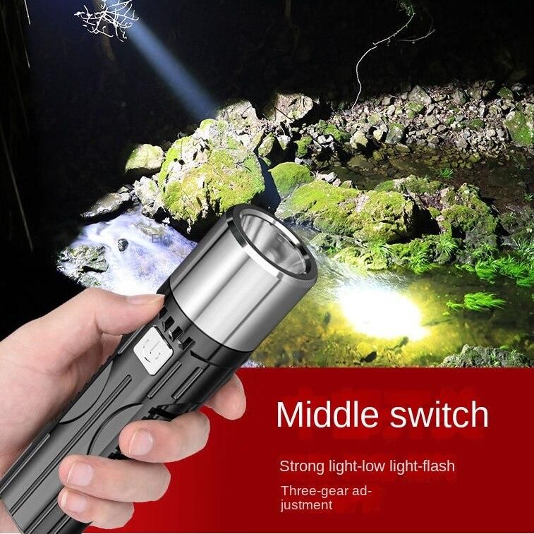 1PC Super Bright Outdoor LED Torch USB Rechargeable 3 Modes Sturdy Tactical Torches LED Chips Tactical Flashlight_voghion.com