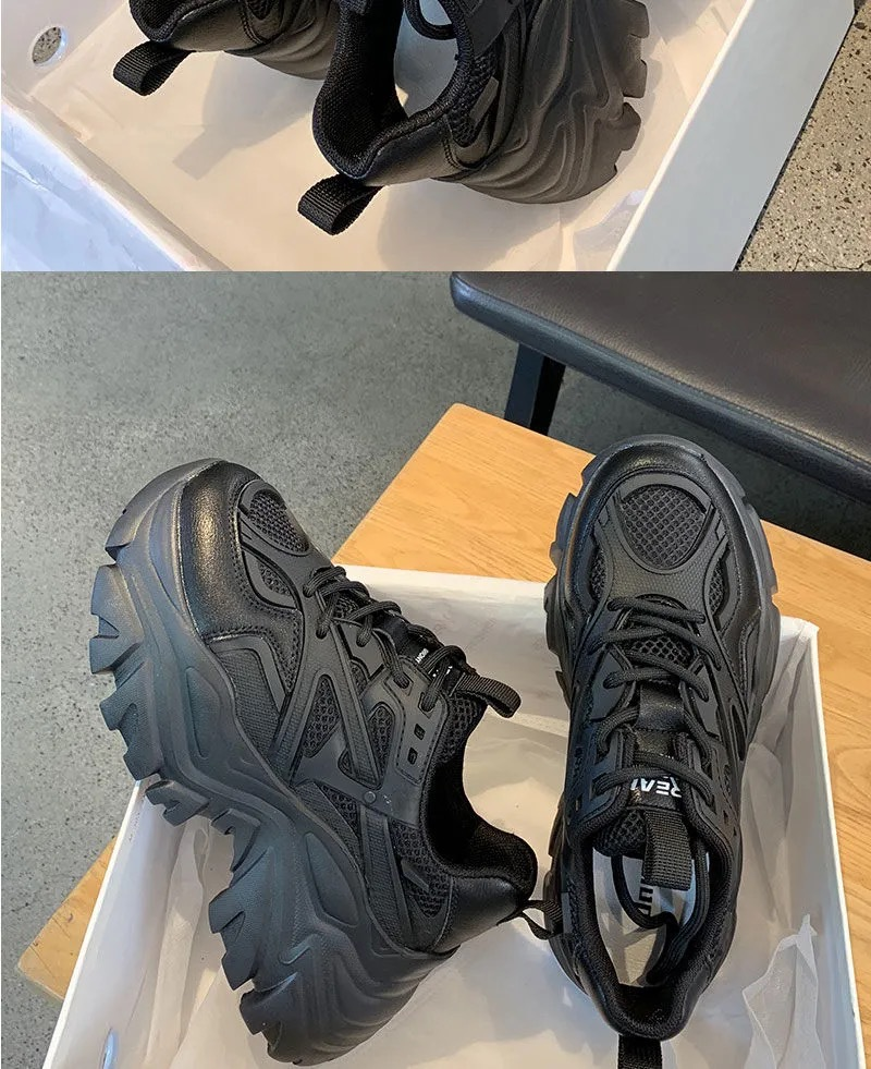 Respirant papa chaussures mode féminine 2023 nouvelle plate-forme décontractée polyvalente maille baskets améliorant les chaussures de course_voghion.com