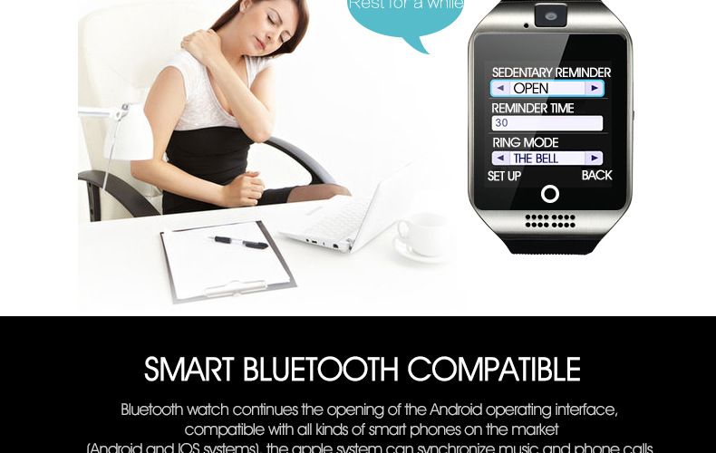 Q18 Smart Watch - SIM Card Support, HD Curved Screen, Step Counter & Bluetooth Calling_voghion.com