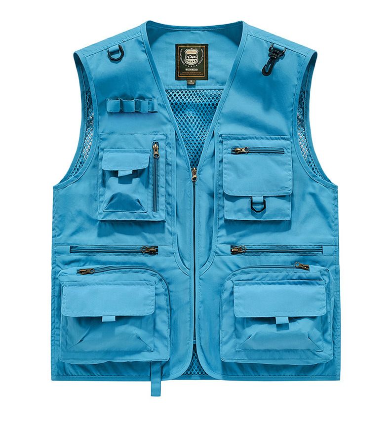 "Men's Outdoor Utility Vest – Lightweight Mesh Workwear With Multiple Pockets, Breathable Fishing & Hiking Vest, Photography_voghion.com