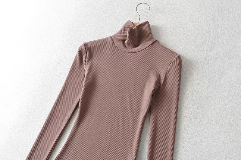 Combinaison à col roulé pour femmes Spice Girls, extensible et amincissante, T-shirt slim à manches longues, couleur unie_voghion.com