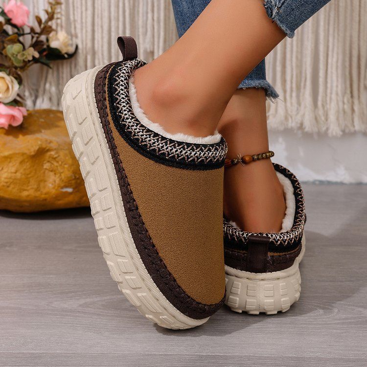Women's Shoes Large Size Thick Soled Slippers For Women Autumn And Winter New Style Plush And Thickened Warm Slip On Cotton Slippers For Women_voghion.com