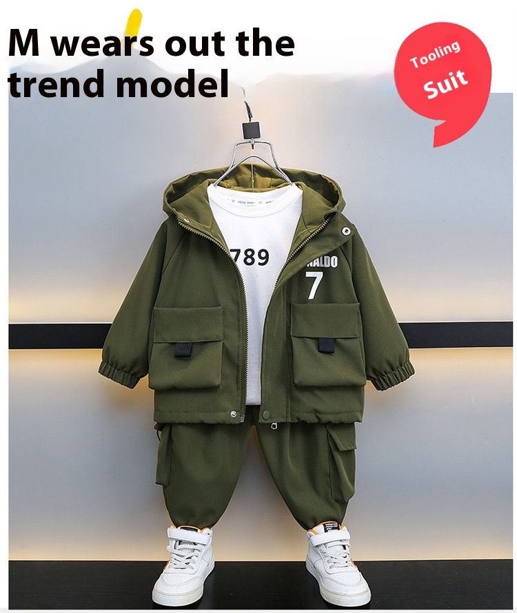 Set 2024 New Collection for Small Medium sized Children, Boys' Spring and Autumn Sports Two piece Set, Children's_voghion.com