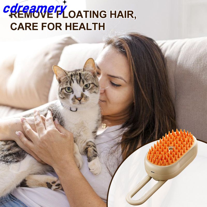 Brosse à vapeur 3 en 1 pour chat, peigne pour éliminer les poils d'animaux et les nœuds_voghion.com