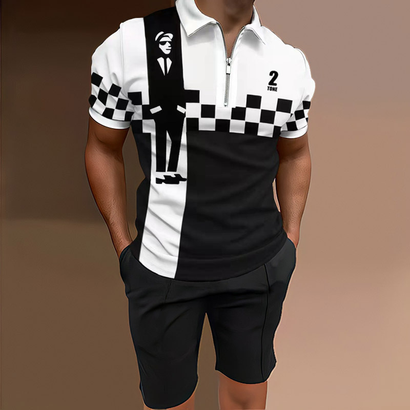 T-shirt da uomo estiva 2024 a maniche corte con risvolto casual in tinta unita_voghion.com