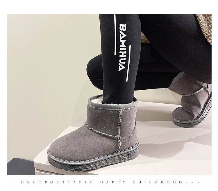Calçados infantis de outono e inverno, sapatos infantis de algodão para bebês, botas de neve infantis com forro de lã, botas Martin, moda para meninos e meninas, botas curtas_voghion.com