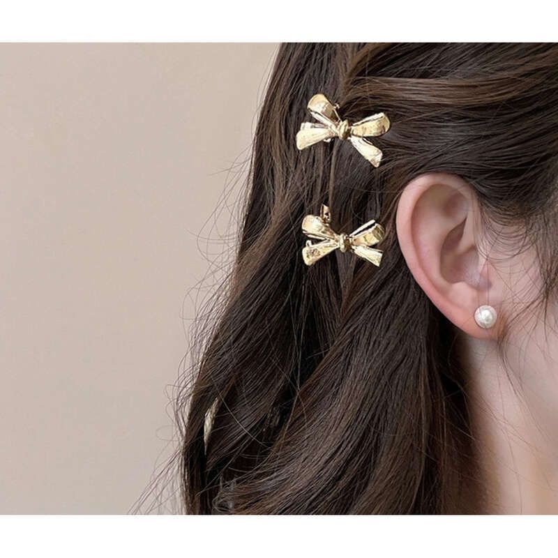 2025 Nuovo dolce e fresco fiocco in metallo piccolo da donna frangia laterale per orecchie e fronte senza traccia, fermagli per capelli, accessori per capelli_voghion.com