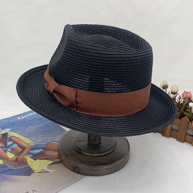klassiska och fashionabla handvävda jazzhattar för män och kvinnor, solhattar, stråhattar, vår- och sommarhattar_voghion.com