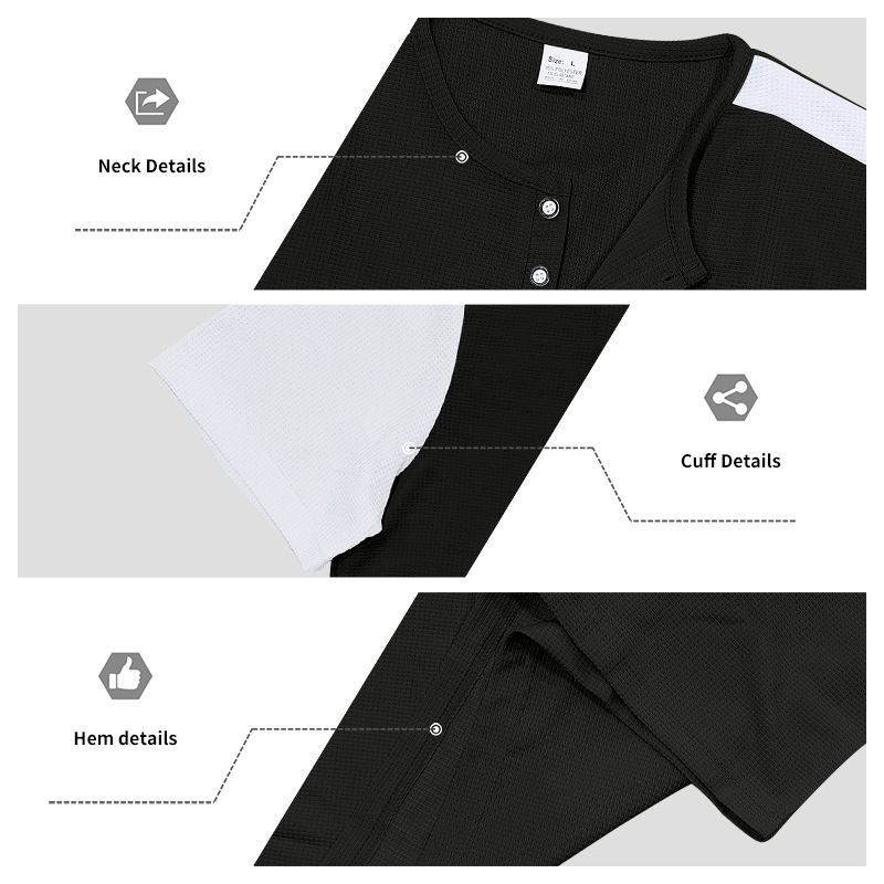 Summer Plus Size American Style Loose Waffle Beach Henley Shirt Short Sleeve Shorts Casual Set For Men_voghion.com