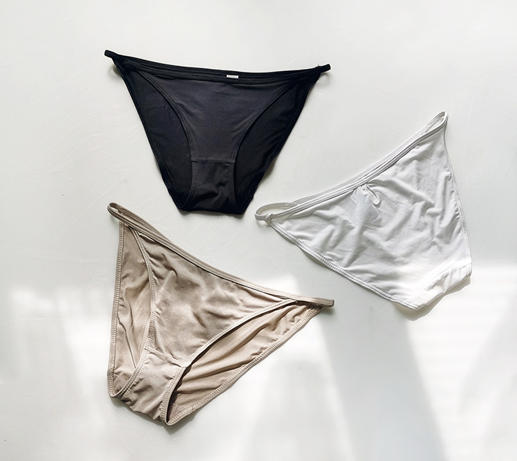 2023 New Low Waist Ice Silk Sexy Triangle Bag Hip Solid Color Thin Belt Comfortable And Breathable Women's Underwear_voghion.com