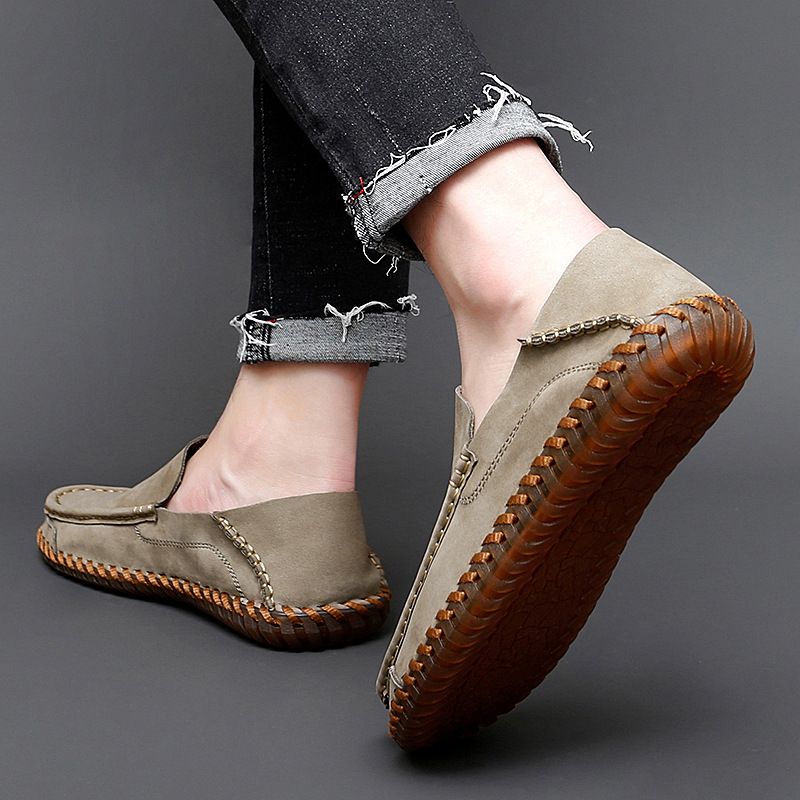 2025 Spring And Autumn New Breathable Casual Beef Tendon Driving Slip-On Loafers Soft Sole Genuine Leather Handmade_voghion.com