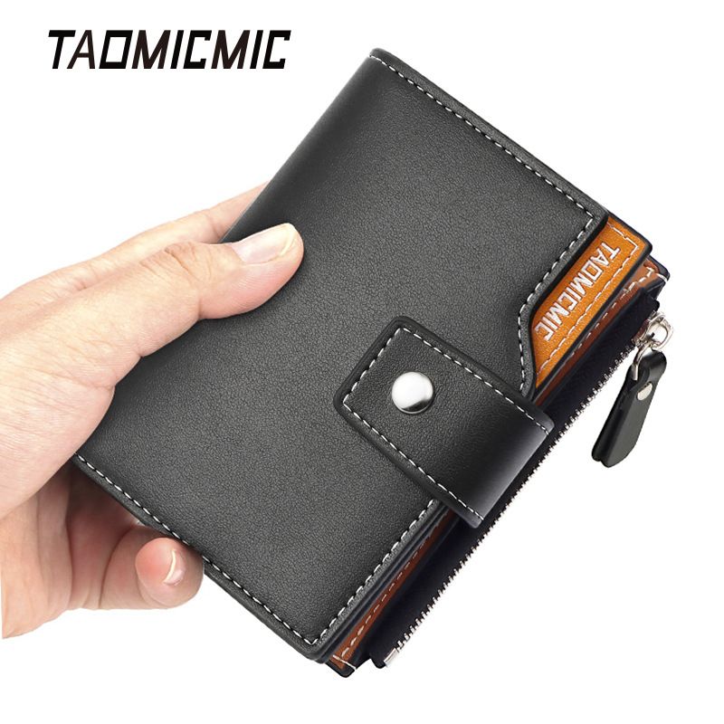 Anti-theft Refreshed New Men's Leather Short 80% Off Wallet RFID Multi-Function Zipper Coin Card Holder_voghion.com