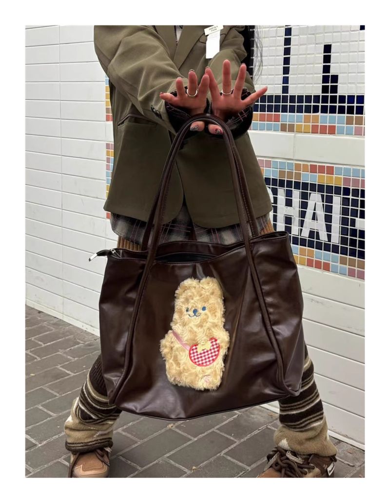 Borsa a tracolla Nicole Tote, borsa a tracolla da donna, modello Bear Tote, borsa a tracolla grande e capiente, modello Y2K, modello Sunlight Desire, nuova borsa a tracolla per la primavera e l'estate 2025._voghion.com