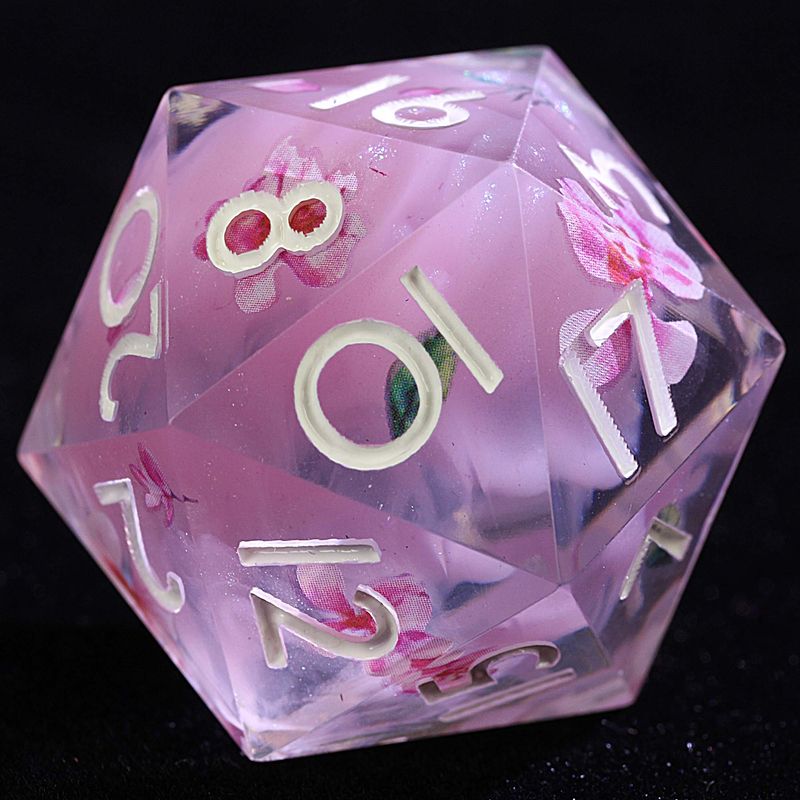 9 Polyhedral Resin Set D And D Dice Peach Blossom Veil For Dungeons Dragons RPG_voghion.com