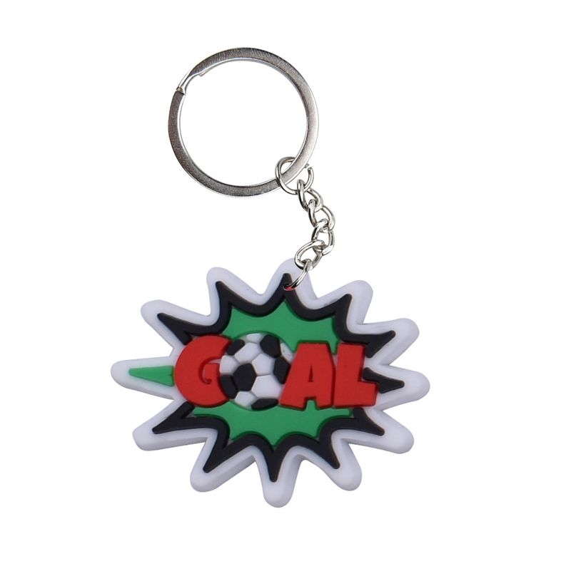 Portachiavi con ciondolo a forma di pallone da calcio, fibbia decorativa fai da te con adesivo morbido in PVC, ciondolo per zaino_voghion.com