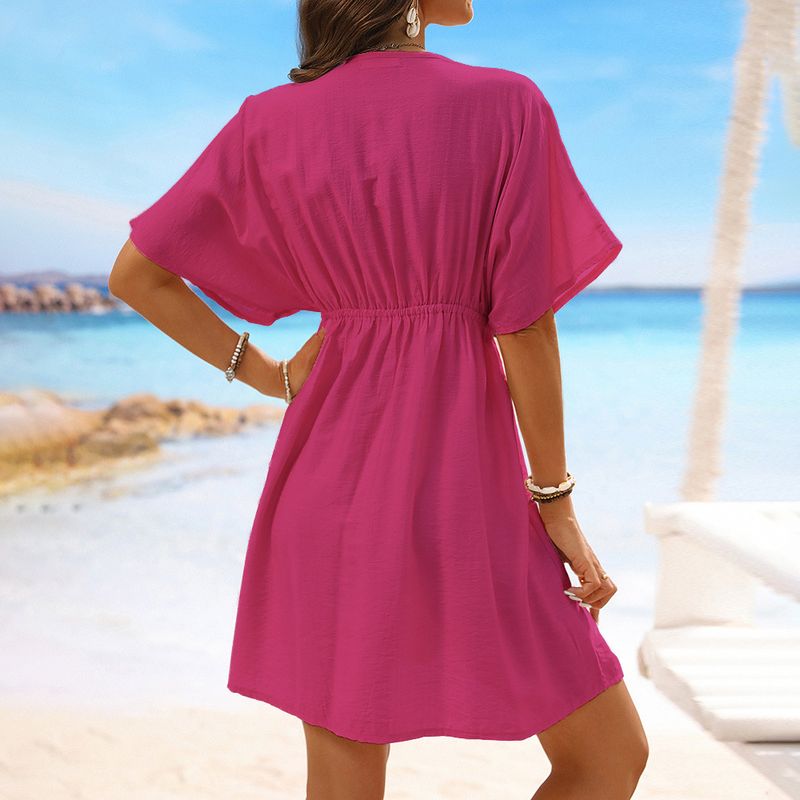 Jupe de plage en dentelle et soie glacée pour femme, vêtement de plage, bikini, cache-maillot de bain_voghion.com