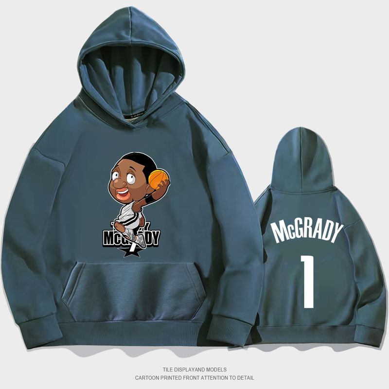 Q-Version Mcgrady Hoodie Autumn Fashion Label Loose Cut Shoulder Sleeve Clothing Youth Student Coat Y_voghion.com