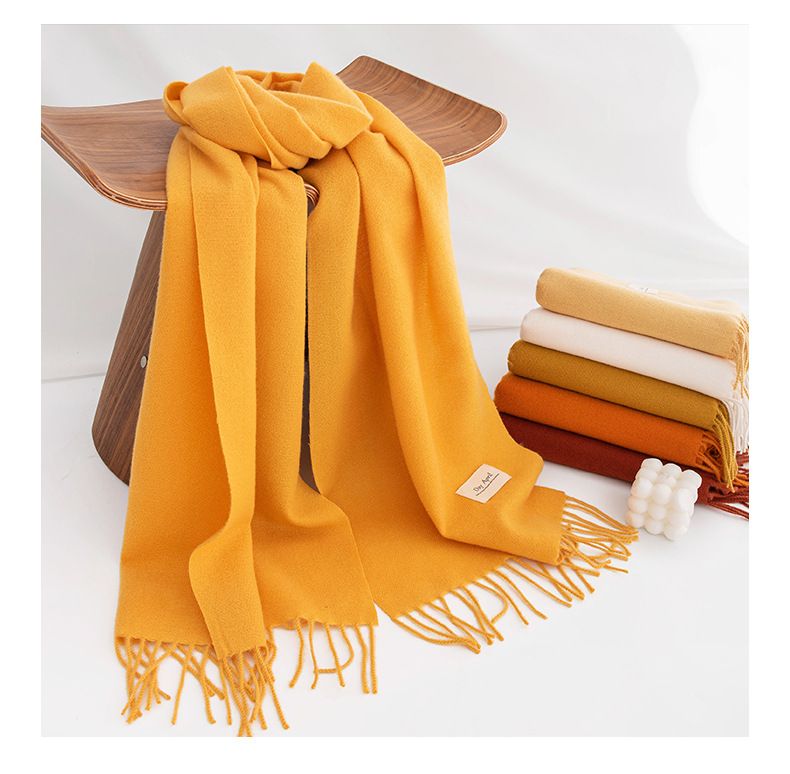 Nieuwe effen Maillard kasjmiersjaal voor dames in de herfst en winter, een high-end gevoel, veelzijdig in Koreaans_voghion.com