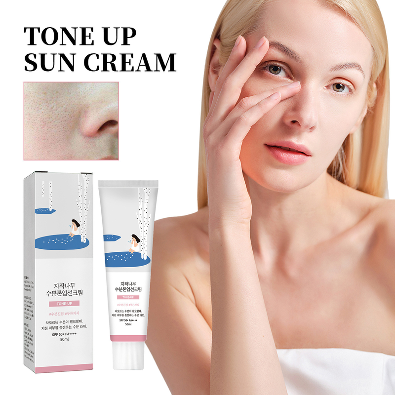 til 50ml Solcreme Ansigt PF50+ PA++++ Solcreme Birch Juice Fugtgivende Hudpleje Stærk UV-beskyttelse koreansk_voghion.com