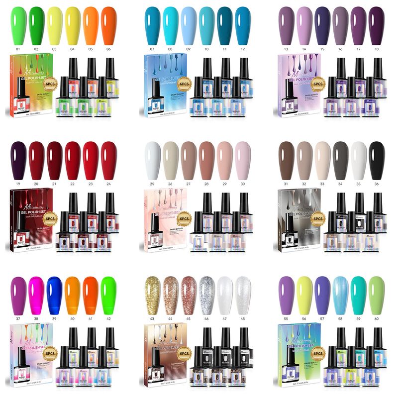 Art 6-Color Nail Polish Seasonal Transparent Series Trendy Colors Small Phototherapy Gel Set_voghion.com