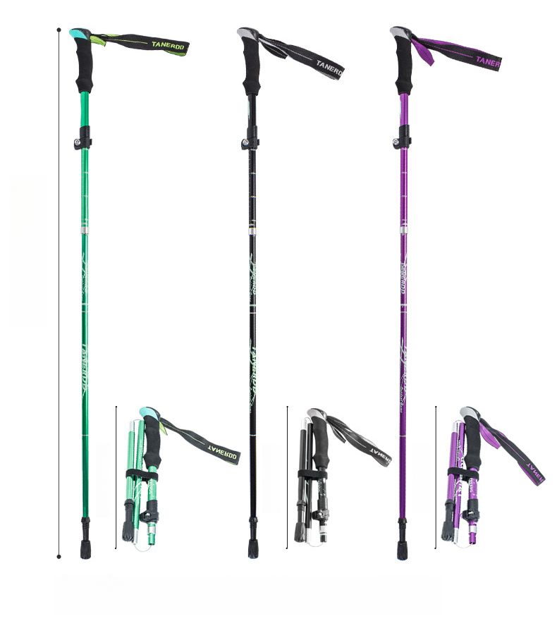 Aluminum Alloy Folding Ultralight Ultra-hort Telecopic Outdoor Trekking Pole Hiking Climbing Walking Stick 5_voghion.com