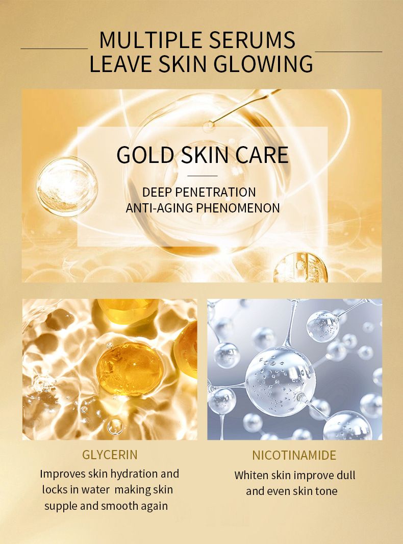 Bsncpley Gold Nicotinamide Base Solution Idratante Antirughe e Antirughe Essenza_voghion.com