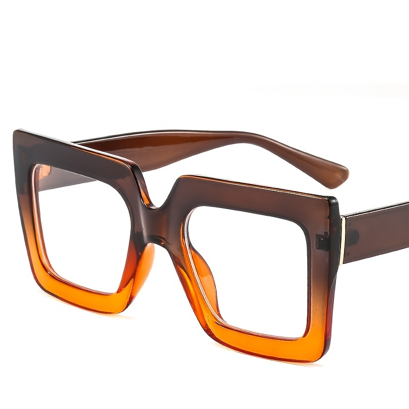 Two-color Transparent Square Frame Blue Light Blocking Glasses,Spectacles Lens,Computer Reading/Gaming/TV/Phones Glasses Relieve Eye Fatigue & UV Glar_voghion.com
