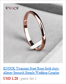 Moda KNOCK Titanio Acciaio Oro Rosa Anti-allergia Liscio Semplice Matrimonio Coppie Anelli Bigiotteria per Uomo o Donna Regalo_voghion.com
