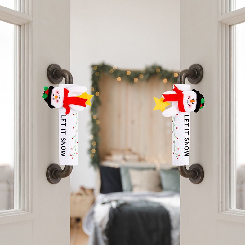 Weihnachts-Türgriffabdeckungs-Set – Weihnachtsmann, Schneemann, Rentier, Türgriffdekorationen für die Feiertagsdekoration zu Hause_voghion.com