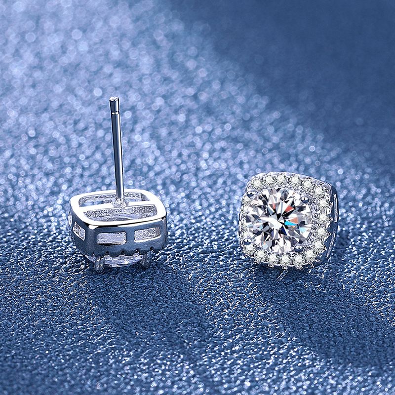 Orecchini da donna in zircone placcato argento, orecchini quadrati e rotondi, orecchini quadrati in stile Ming, alla moda e semplici._voghion.com