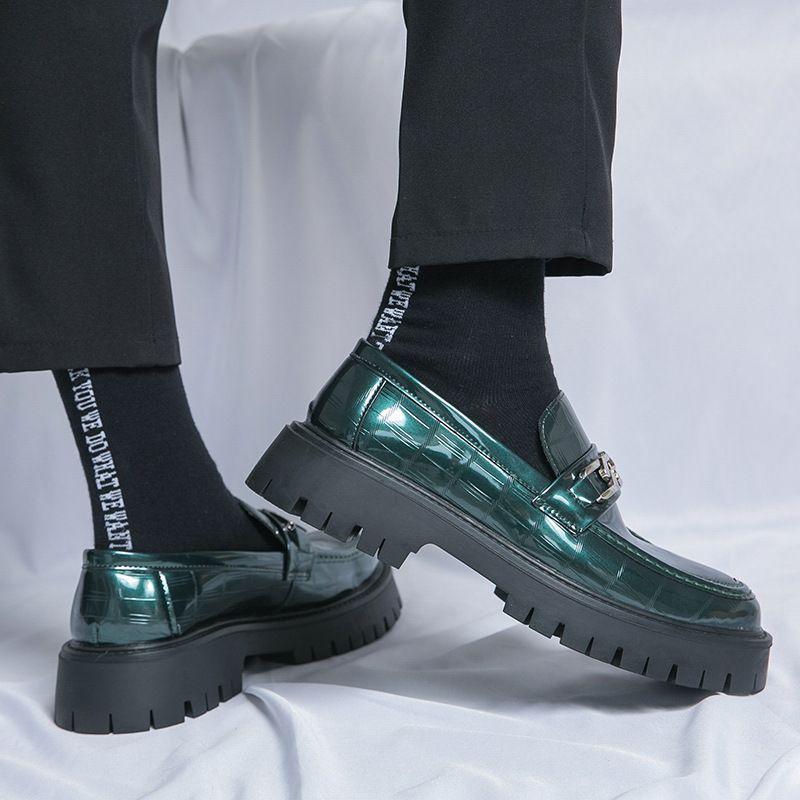 Zapatos de cuero de calidad inmejorable para hombre, estilo británico juvenil, suela gruesa, para trabajo, de cabeza grande, informales, para novio y boda, verano 2024_voghion.com