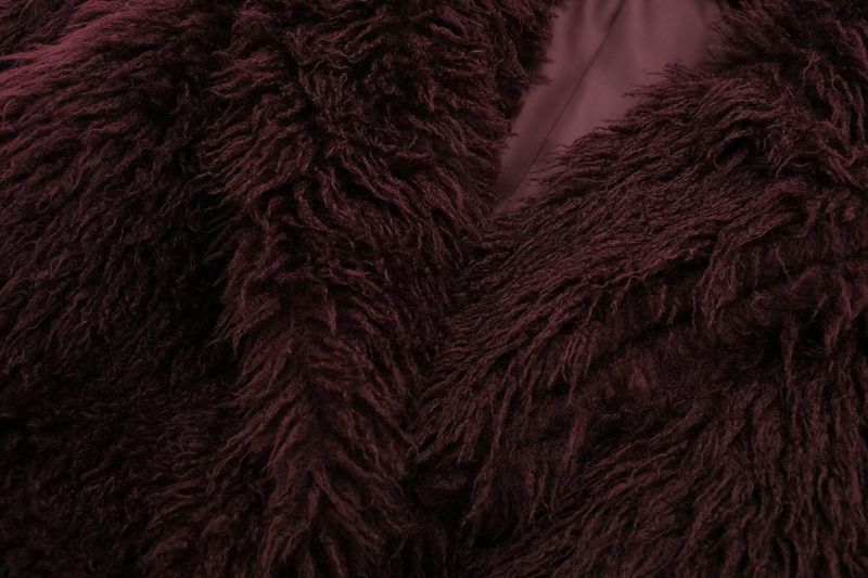 Kurze Jacke aus Kunstpelz für Damen, Wintermode, Kurzmantel, Streetwear-Oberbekleidung für Damen (Weinrot, Weiß, Dunkelbraun, Schwarz)_voghion.com