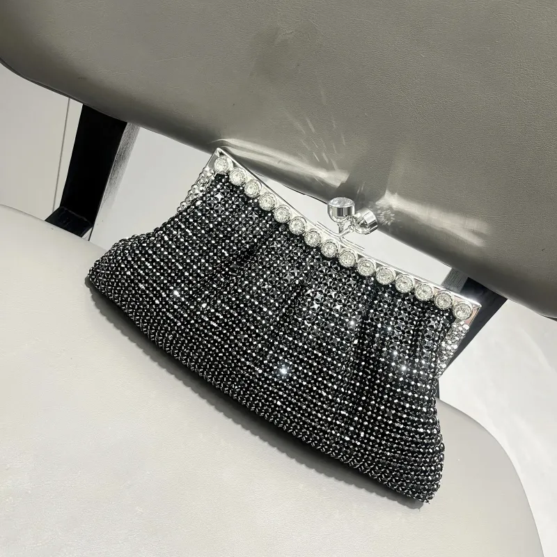 Henkel Strass Abend Clutch Tasche Geldbörse und Handtasche funkelnde Kristall Schulter 250314l_voghion.com