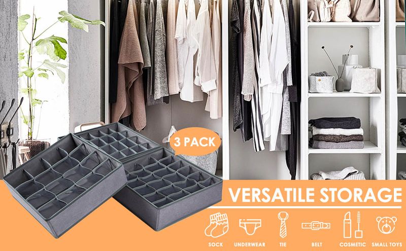Organizadores de calcetines, divisores, cajones de tela plegables, cajas de almacenamiento para armario, para guardar calcetines y ropa interior._voghion.com